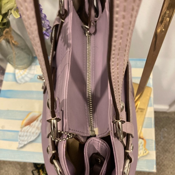 Coach Penelope Lavender Leather Satchel Turnlock Shoulder Bag Style 13236 - Picture 7 of 8